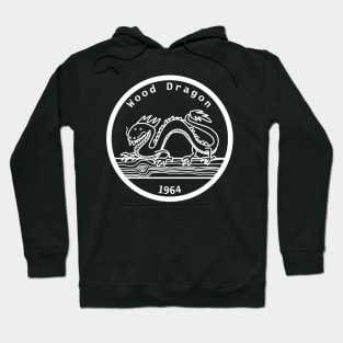 Wood Dragon 1964 Year of the Dragon White Line Hoodie